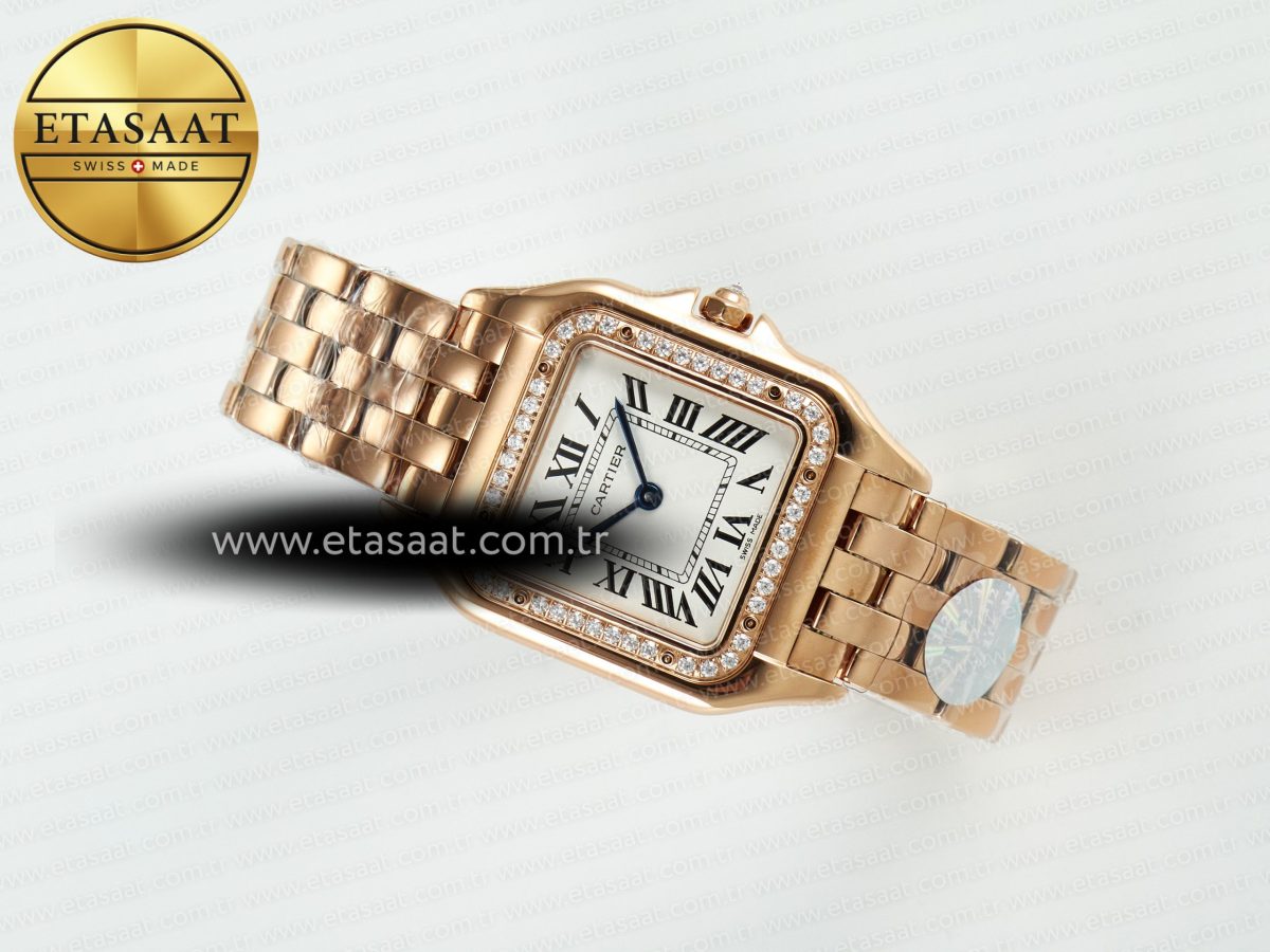 Panthère Secrete Ladies 27mm RG J12F 1:1 Best Edition White Dial Diamonds Bezel on RG Bracelet Ronda Quartz - Görsel 9