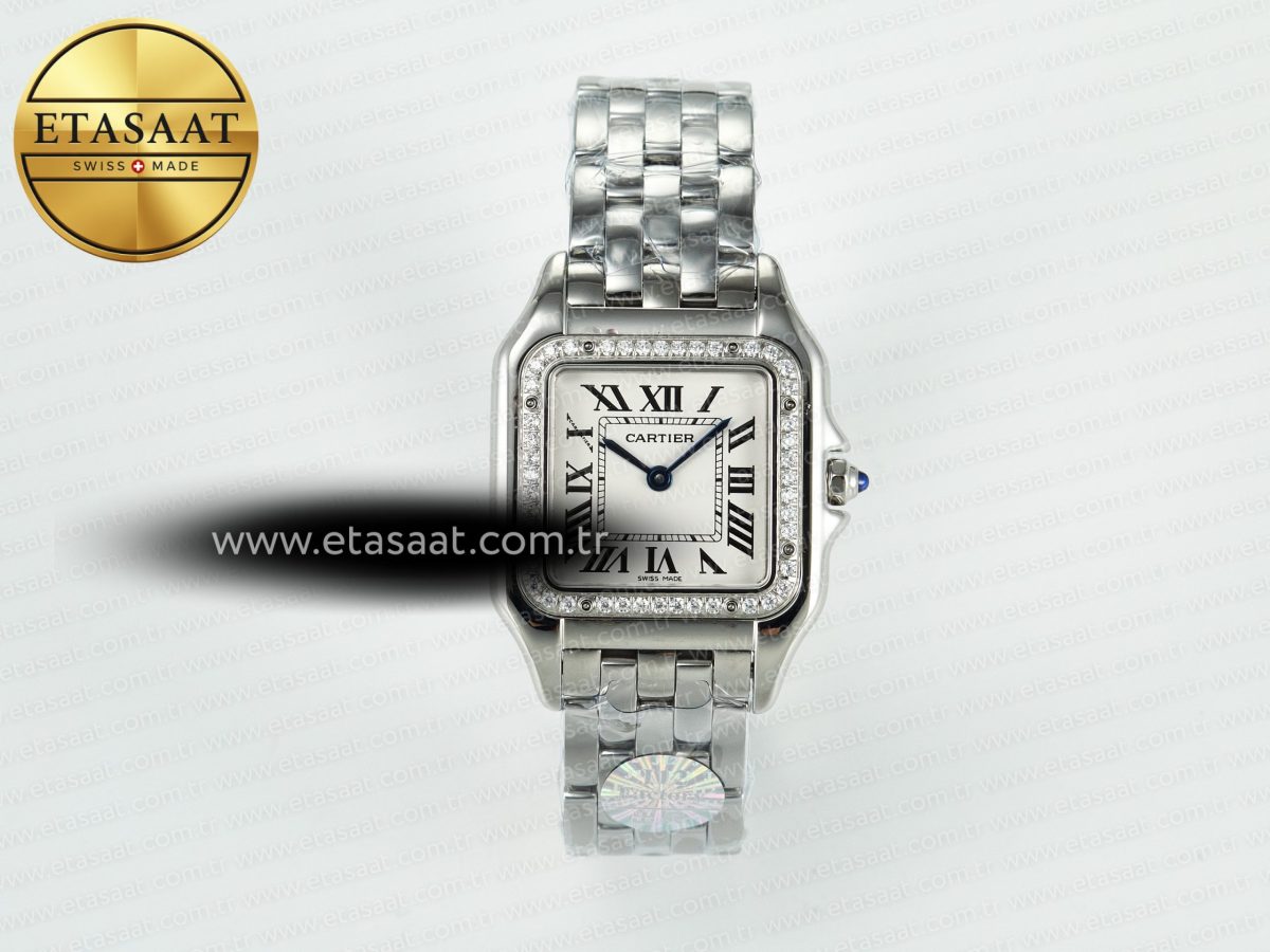Panthère Secrete Ladies 27mm SS Diamonds Bezel J12F 1:1 Best Edition White Dial on SS Bracelet Ronda Quartz - Görsel 3