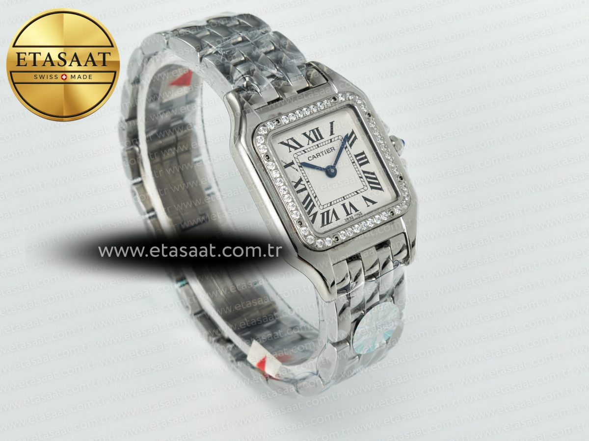 Panthère Secrete Ladies 27mm SS Diamonds Bezel J12F 1:1 Best Edition White Dial on SS Bracelet Ronda Quartz - Görsel 5