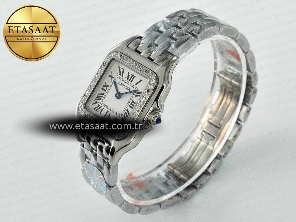 Panthère Secrete Ladies 27mm SS Diamonds Bezel J12F 1:1 Best Edition White Dial on SS Bracelet Ronda Quartz - Görsel 6