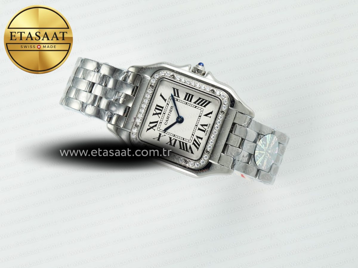 Panthère Secrete Ladies 27mm SS Diamonds Bezel J12F 1:1 Best Edition White Dial on SS Bracelet Ronda Quartz - Görsel 9