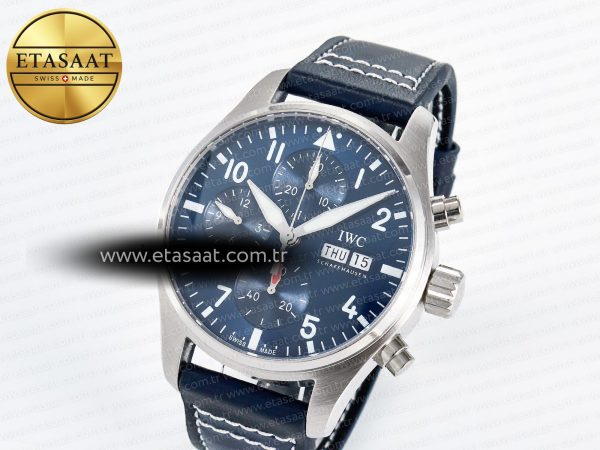 Pilot’s Watch IW388102 BLSF 1:1 Best Edition Performance Chronograph 41mm SS Blue Dial On Blue Rubber Strap A7750 to 69385