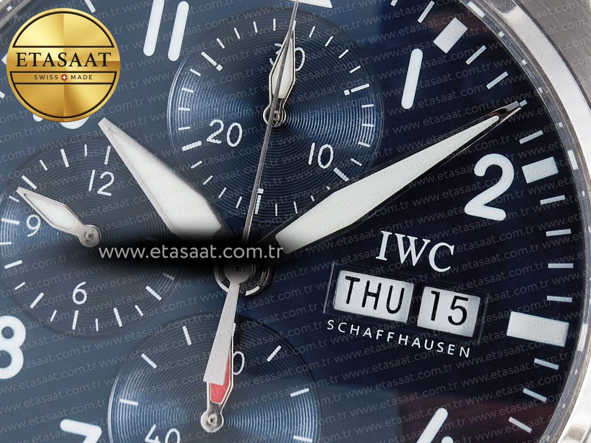 Pilot’s Watch IW388102 BLSF 1:1 Best Edition Performance Chronograph 41mm SS Blue Dial On Blue Rubber Strap A7750 to 69385 - Görsel 10