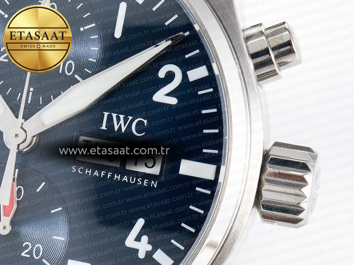 Pilot’s Watch IW388102 BLSF 1:1 Best Edition Performance Chronograph 41mm SS Blue Dial On Blue Rubber Strap A7750 to 69385 - Görsel 11