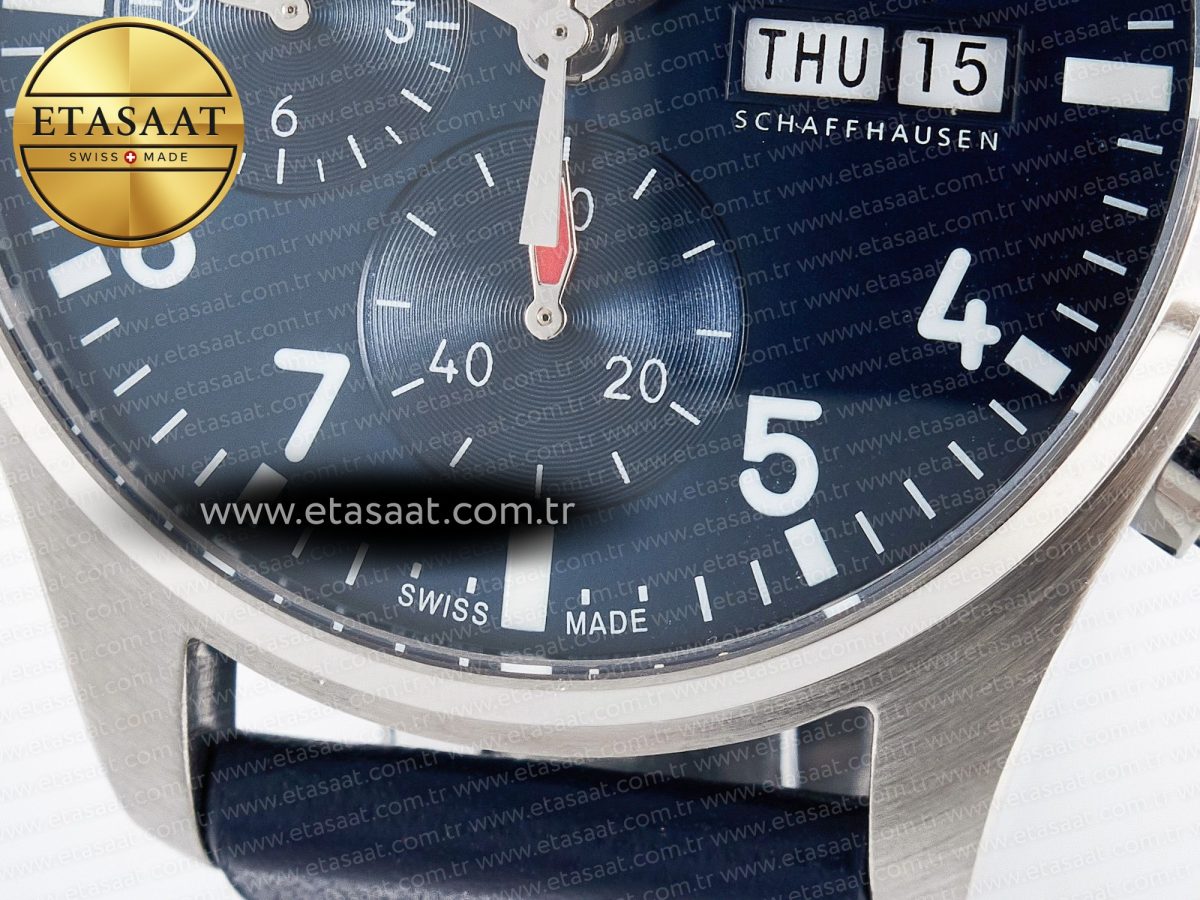 Pilot’s Watch IW388102 BLSF 1:1 Best Edition Performance Chronograph 41mm SS Blue Dial On Blue Rubber Strap A7750 to 69385 - Görsel 12