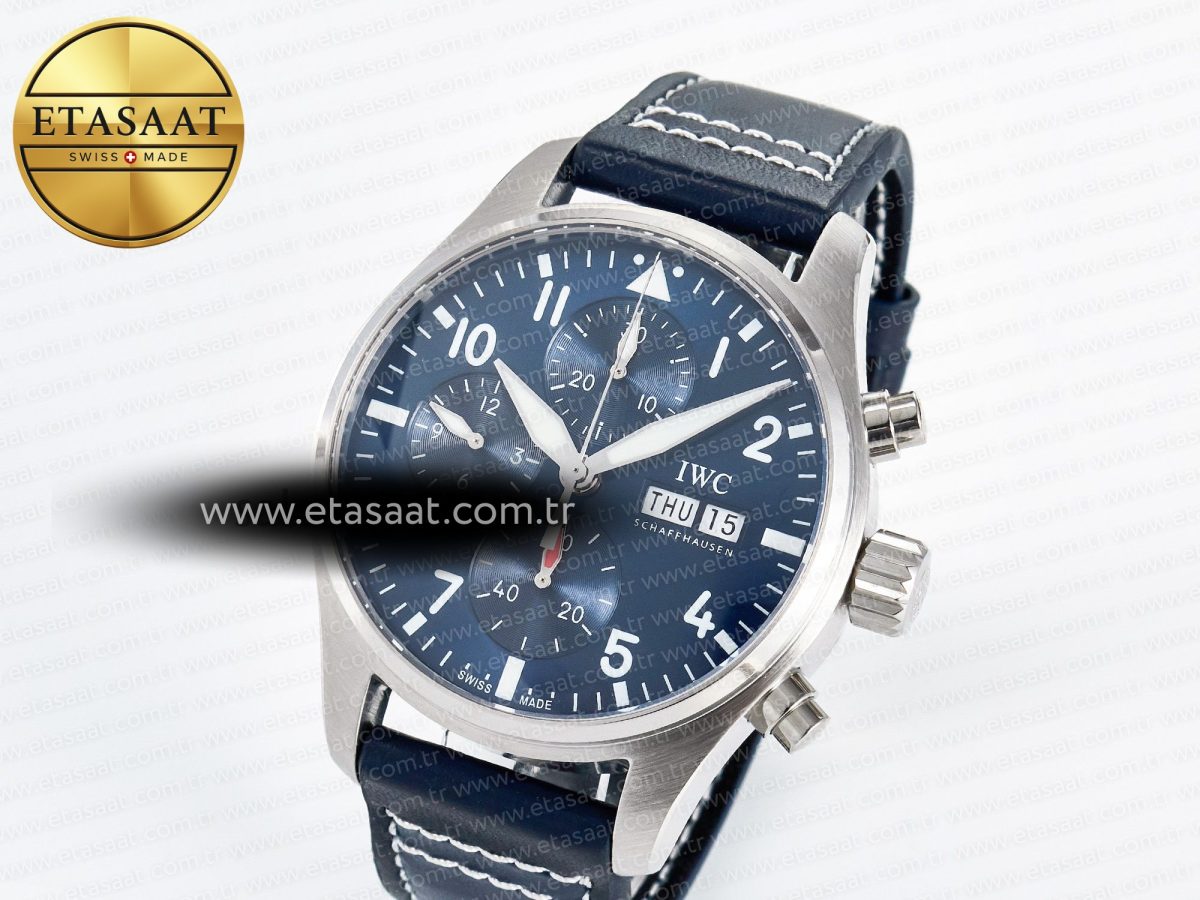 Pilot’s Watch IW388102 BLSF 1:1 Best Edition Performance Chronograph 41mm SS Blue Dial On Blue Rubber Strap A7750 to 69385 - Görsel 2