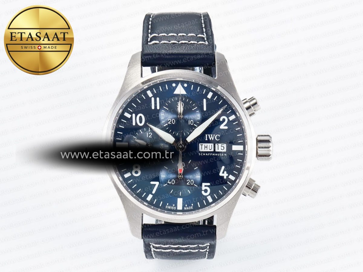 Pilot’s Watch IW388102 BLSF 1:1 Best Edition Performance Chronograph 41mm SS Blue Dial On Blue Rubber Strap A7750 to 69385 - Görsel 3