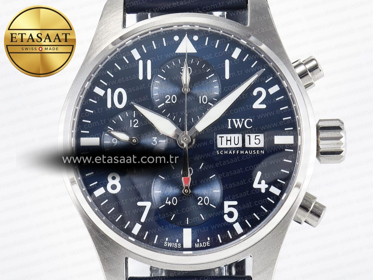 Pilot’s Watch IW388102 BLSF 1:1 Best Edition Performance Chronograph 41mm SS Blue Dial On Blue Rubber Strap A7750 to 69385 - Görsel 4