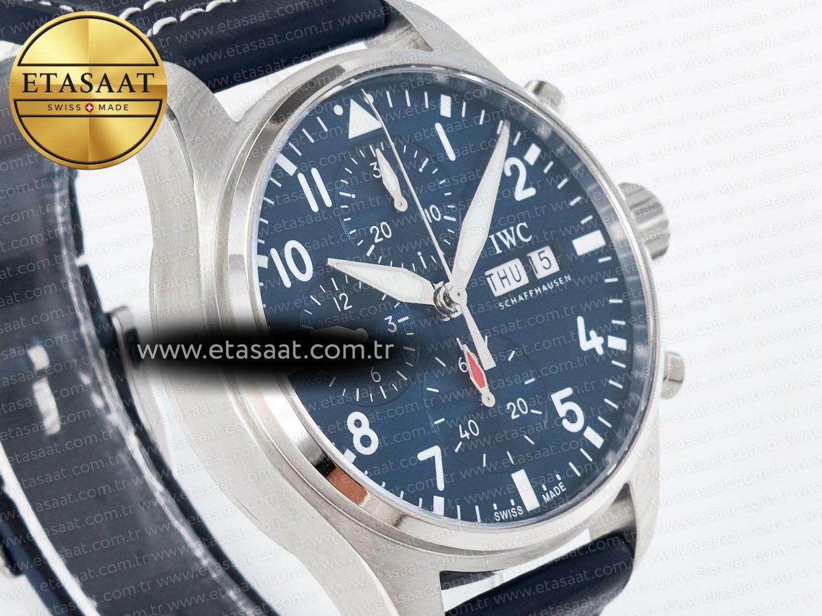 Pilot’s Watch IW388102 BLSF 1:1 Best Edition Performance Chronograph 41mm SS Blue Dial On Blue Rubber Strap A7750 to 69385 - Görsel 5