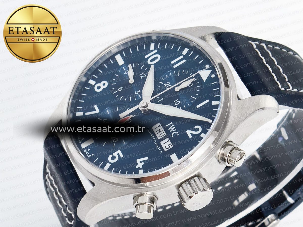 Pilot’s Watch IW388102 BLSF 1:1 Best Edition Performance Chronograph 41mm SS Blue Dial On Blue Rubber Strap A7750 to 69385 - Görsel 6