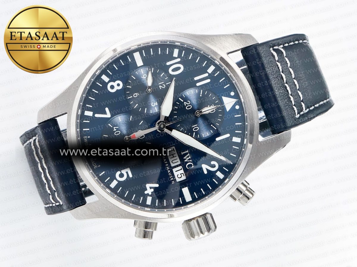 Pilot’s Watch IW388102 BLSF 1:1 Best Edition Performance Chronograph 41mm SS Blue Dial On Blue Rubber Strap A7750 to 69385 - Görsel 8
