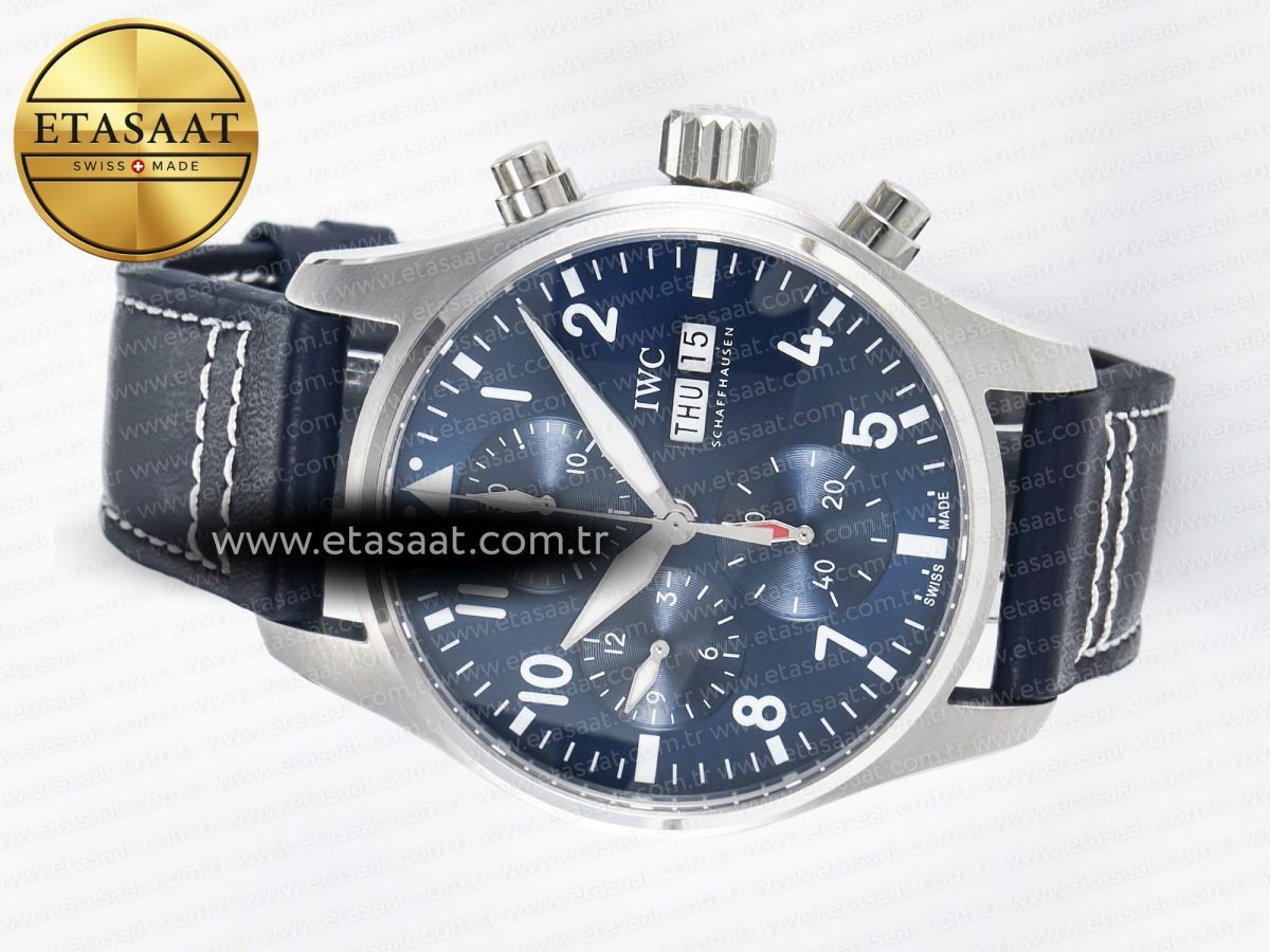 Pilot’s Watch IW388102 BLSF 1:1 Best Edition Performance Chronograph 41mm SS Blue Dial On Blue Rubber Strap A7750 to 69385 - Görsel 9