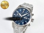 Pilot’s Watch IW388102 BLSF 1:1 Best Edition Performance Chronograph 41mm SS Blue Dial On Stainless steel bracelet A7750 to 69385