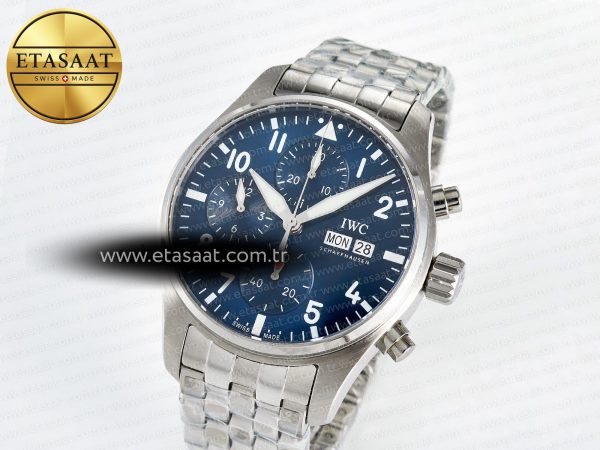 Pilot’s Watch IW388102 BLSF 1:1 Best Edition Performance Chronograph 41mm SS Blue Dial On Stainless steel bracelet A7750 to 69385