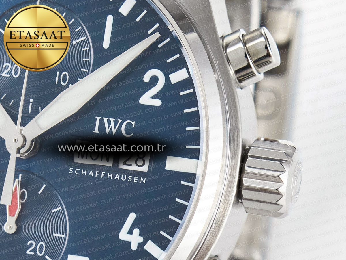 Pilot’s Watch IW388102 BLSF 1:1 Best Edition Performance Chronograph 41mm SS Blue Dial On Stainless steel bracelet A7750 to 69385 - Görsel 11