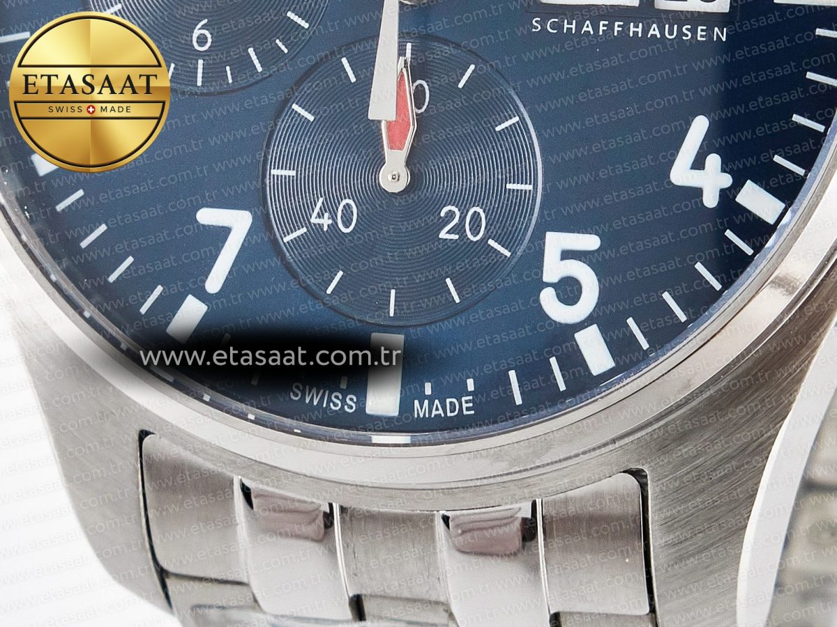 Pilot’s Watch IW388102 BLSF 1:1 Best Edition Performance Chronograph 41mm SS Blue Dial On Stainless steel bracelet A7750 to 69385 - Görsel 12