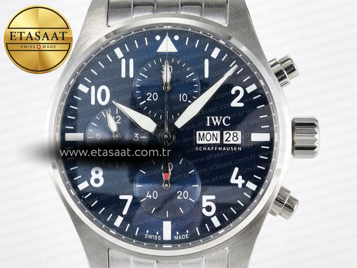 Pilot’s Watch IW388102 BLSF 1:1 Best Edition Performance Chronograph 41mm SS Blue Dial On Stainless steel bracelet A7750 to 69385 - Görsel 4