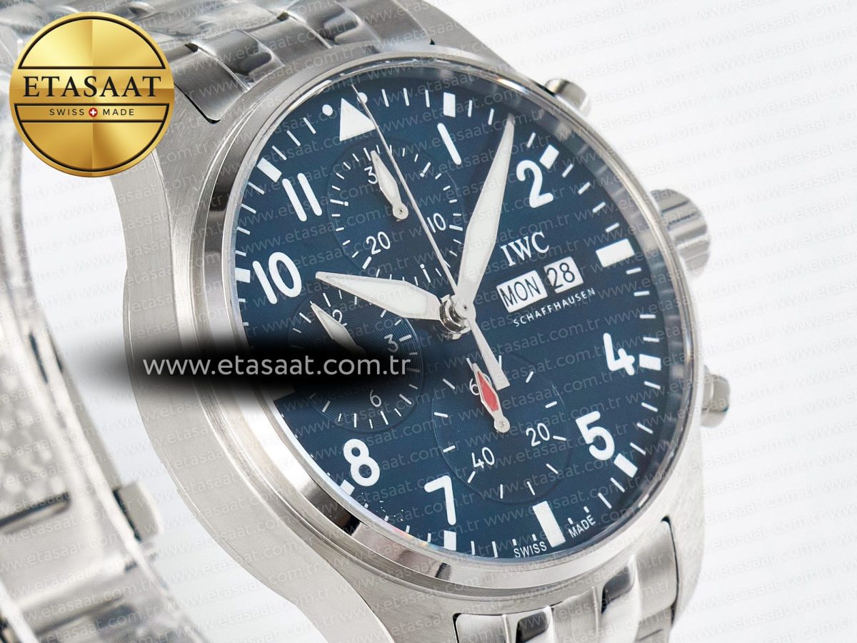 Pilot’s Watch IW388102 BLSF 1:1 Best Edition Performance Chronograph 41mm SS Blue Dial On Stainless steel bracelet A7750 to 69385 - Görsel 5