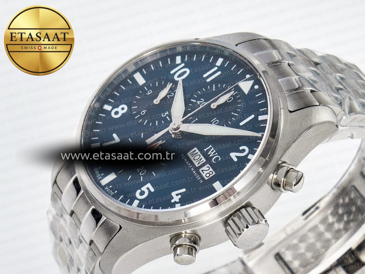 Pilot’s Watch IW388102 BLSF 1:1 Best Edition Performance Chronograph 41mm SS Blue Dial On Stainless steel bracelet A7750 to 69385 - Görsel 6