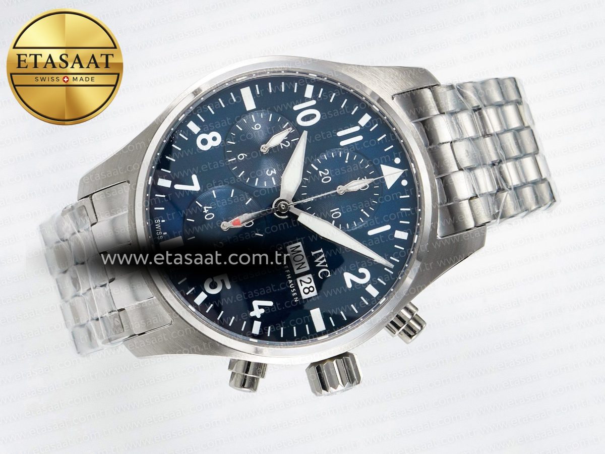 Pilot’s Watch IW388102 BLSF 1:1 Best Edition Performance Chronograph 41mm SS Blue Dial On Stainless steel bracelet A7750 to 69385 - Görsel 8