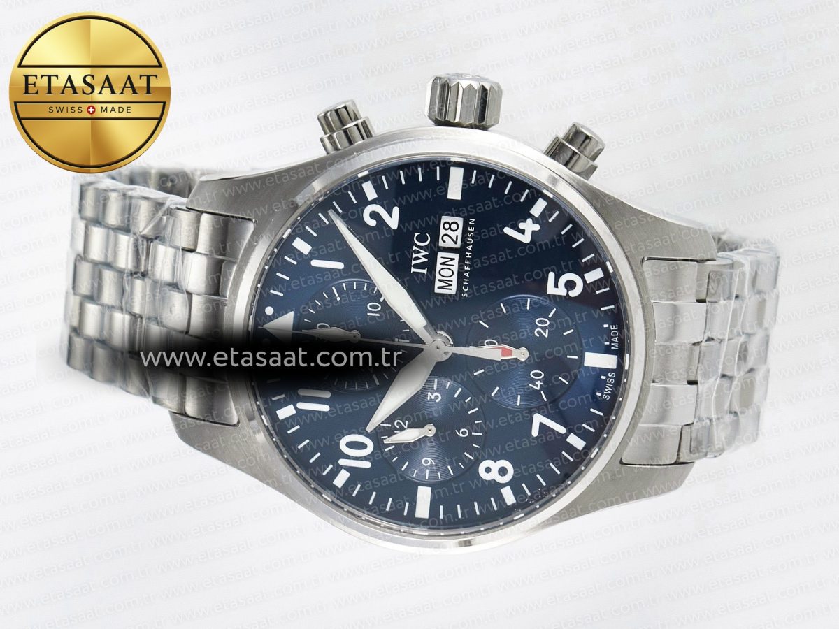 Pilot’s Watch IW388102 BLSF 1:1 Best Edition Performance Chronograph 41mm SS Blue Dial On Stainless steel bracelet A7750 to 69385 - Görsel 9