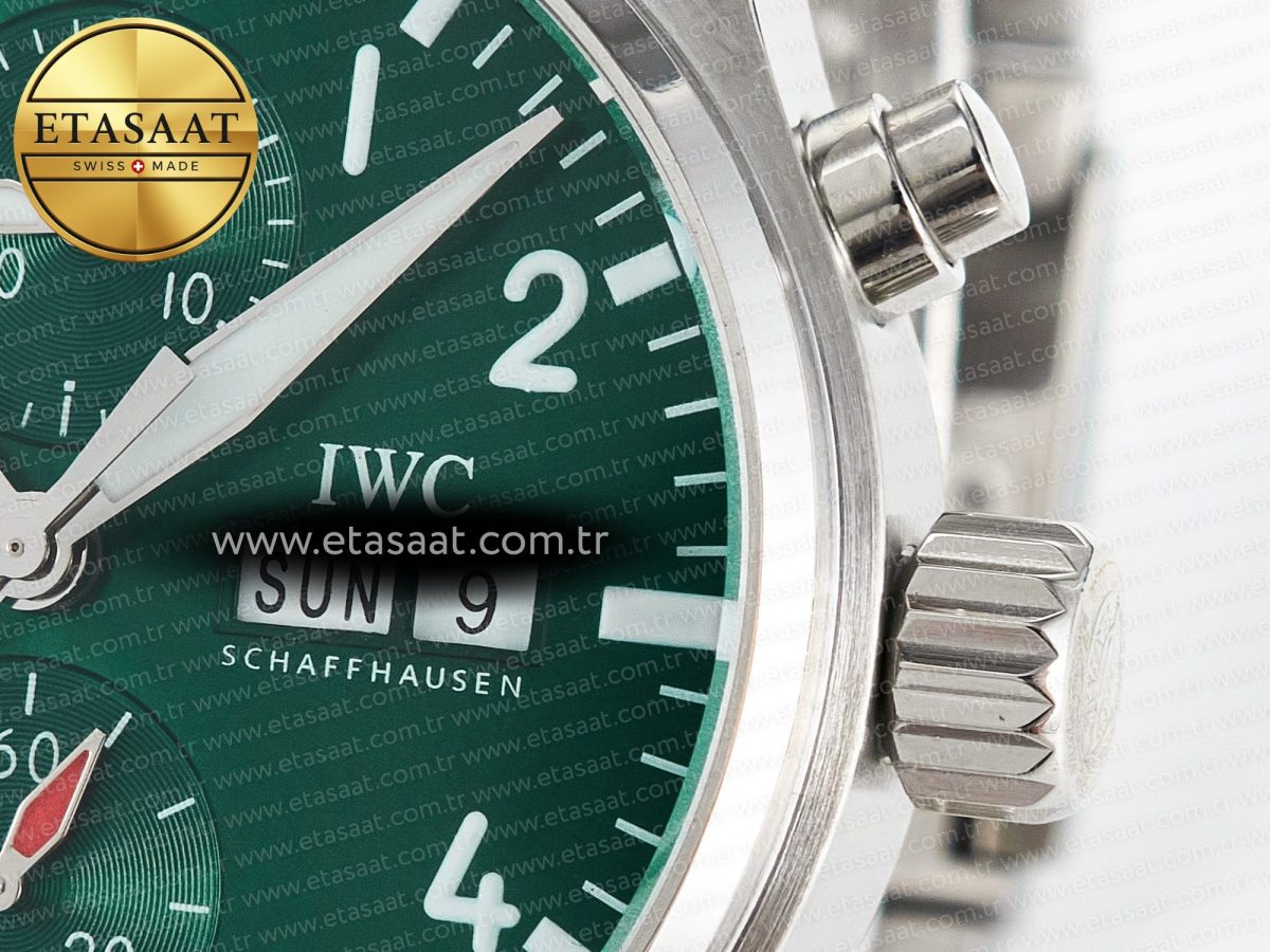 Pilot’s Watch IW388104 BLSF 1:1 Best Edition Performance Chronograph 41mm SS Green Dial On Stainless steel bracelet A7750 to 69385 - Görsel 11