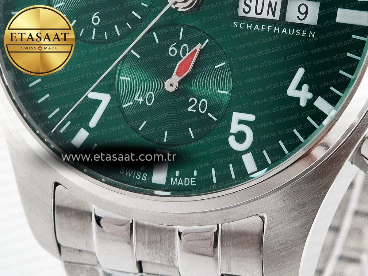 Pilot’s Watch IW388104 BLSF 1:1 Best Edition Performance Chronograph 41mm SS Green Dial On Stainless steel bracelet A7750 to 69385 - Görsel 12