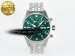 Pilot’s Watch IW388104 BLSF 1:1 Best Edition Performance Chronograph 41mm SS Green Dial On Stainless steel bracelet A7750 to 69385 - Görsel 3