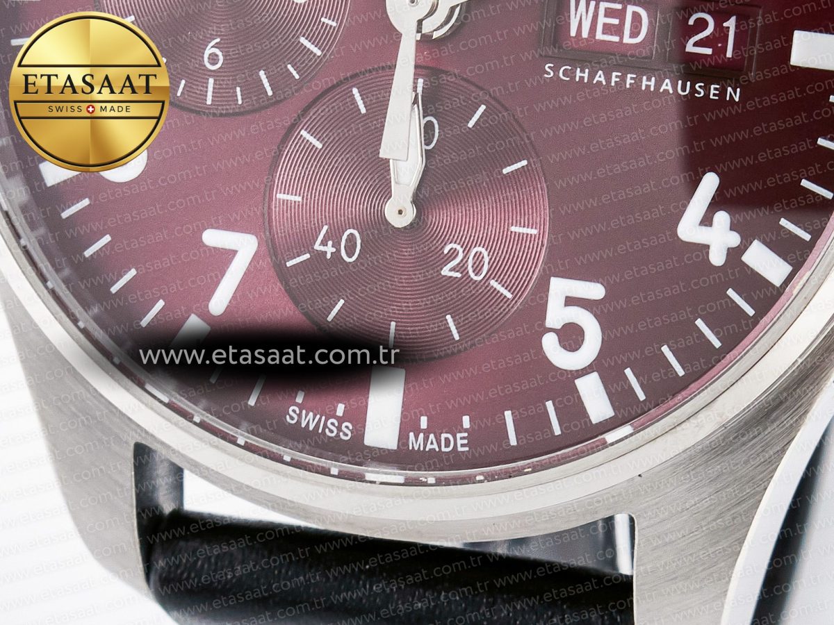 Pilot’s Watch IW388107 BLSF 1:1 Best Edition Performance Chronograph 41mm Chinese New Year Special Edition SS Red Dial On Black Rubber Strap A7750 to 69385 - Görsel 12