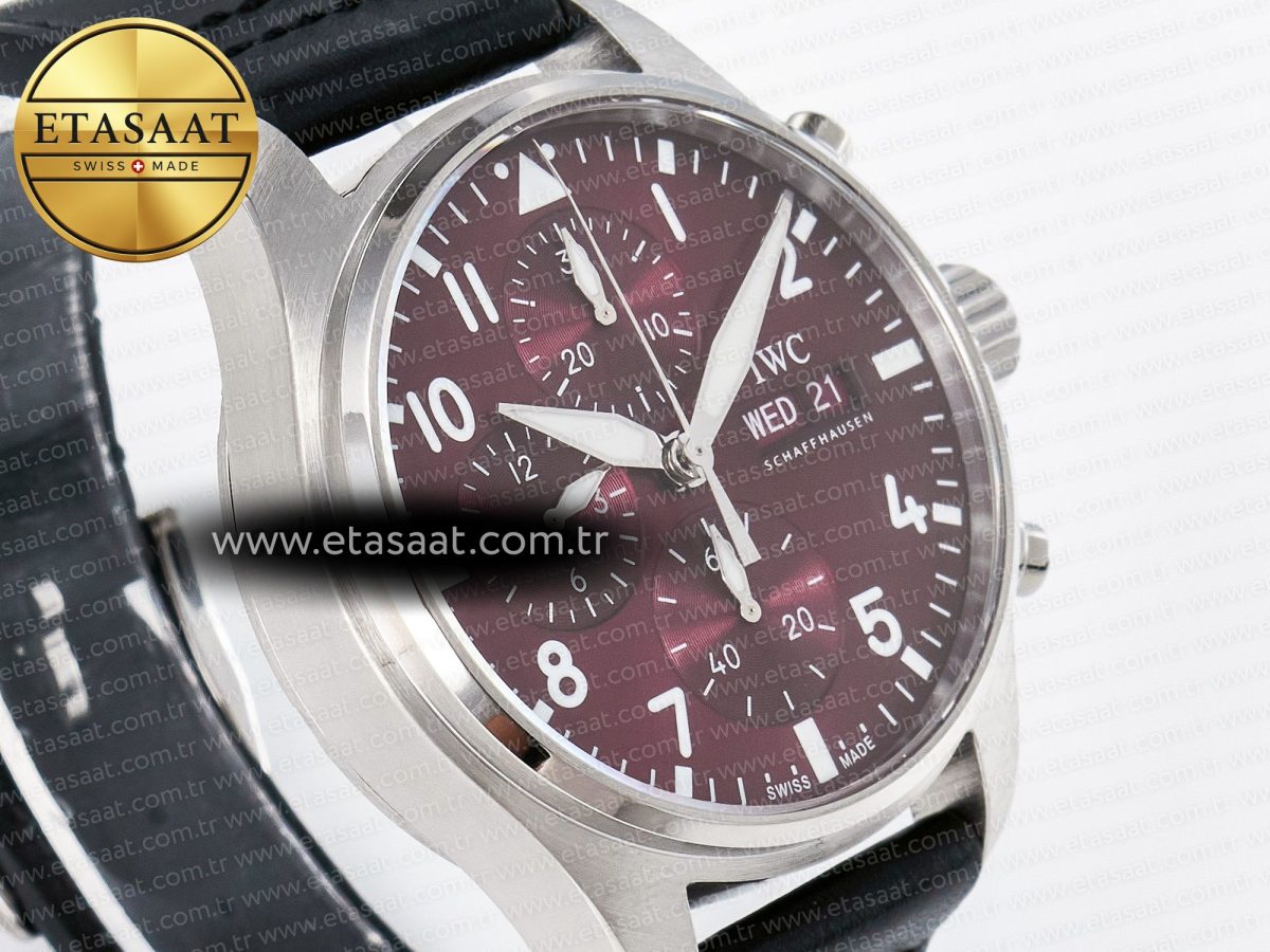 Pilot’s Watch IW388107 BLSF 1:1 Best Edition Performance Chronograph 41mm Chinese New Year Special Edition SS Red Dial On Black Rubber Strap A7750 to 69385 - Görsel 5
