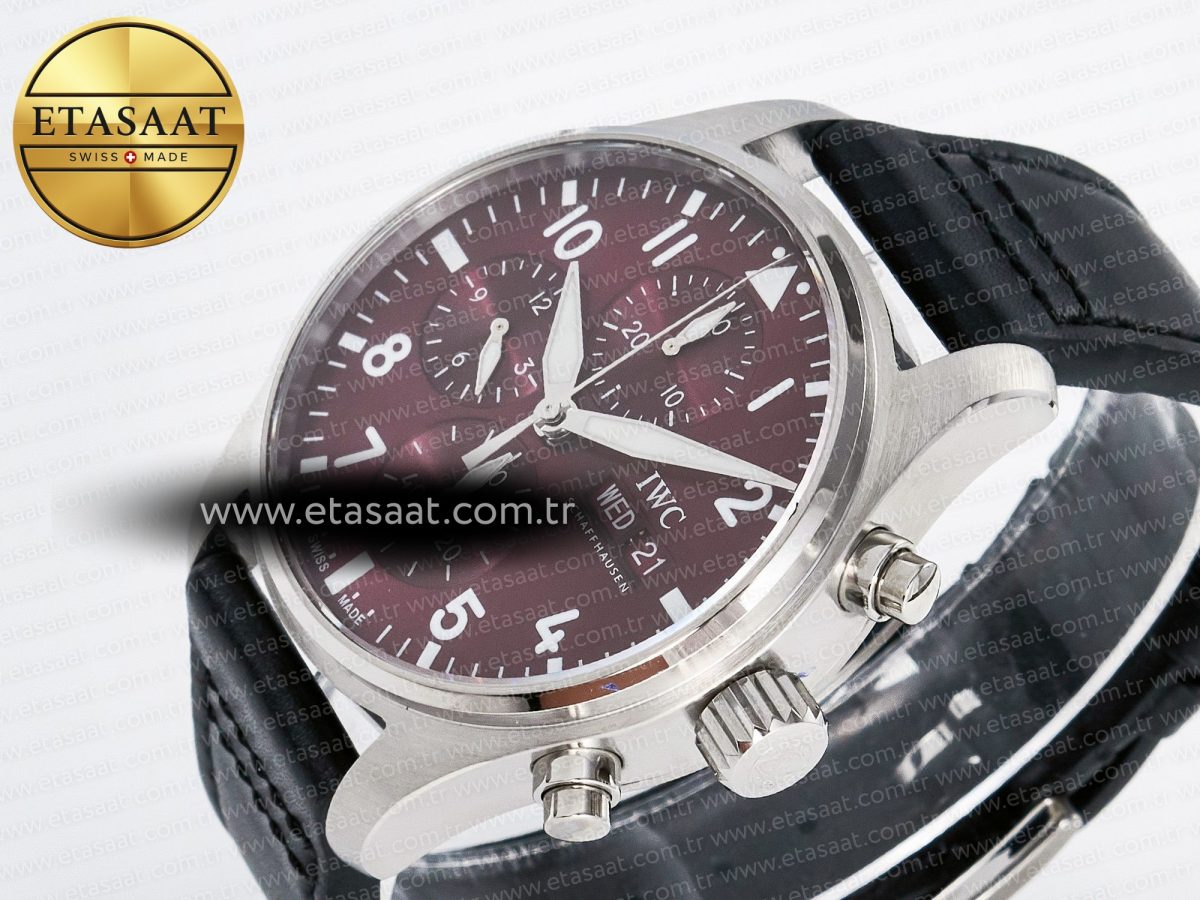 Pilot’s Watch IW388107 BLSF 1:1 Best Edition Performance Chronograph 41mm Chinese New Year Special Edition SS Red Dial On Black Rubber Strap A7750 to 69385 - Görsel 6
