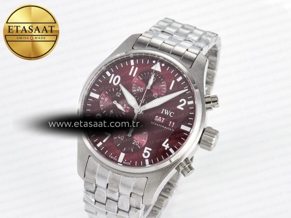 Pilot’s Watch IW388107 BLSF 1:1 Best Edition Performance Chronograph 41mm Chinese New Year Special Edition SS Red Dial On Stainless steel bracelet A7750 to 69385