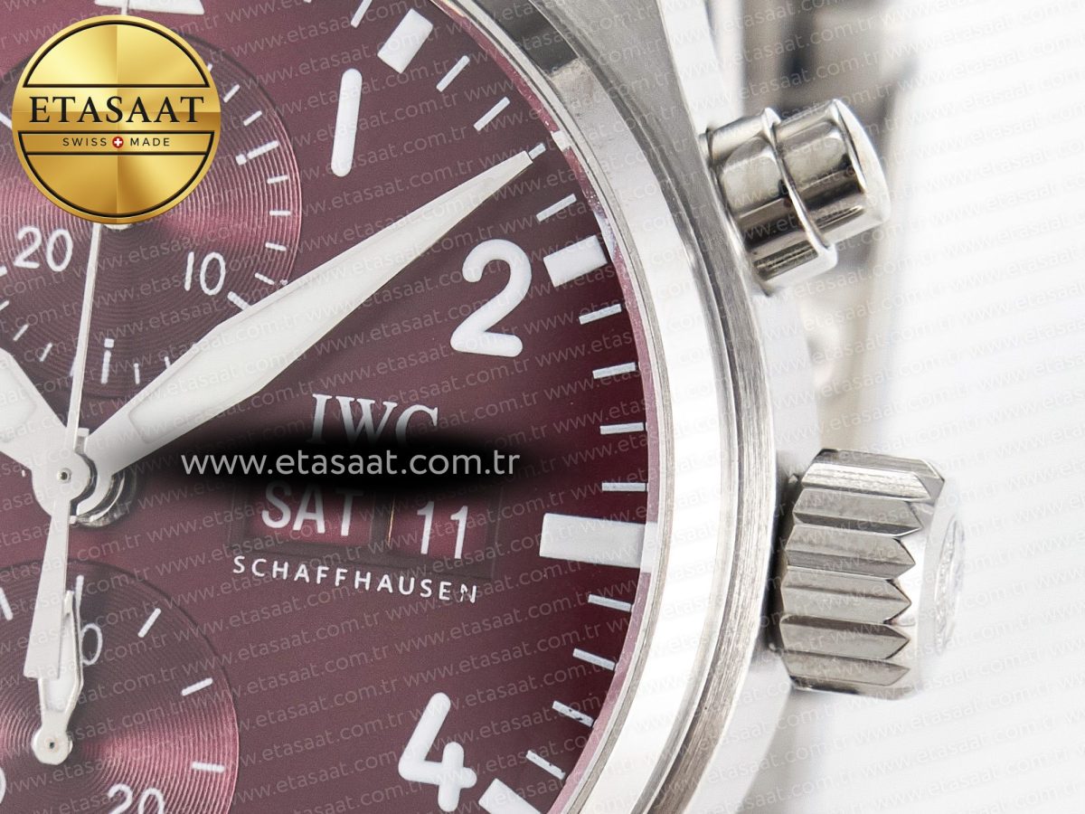 Pilot’s Watch IW388107 BLSF 1:1 Best Edition Performance Chronograph 41mm Chinese New Year Special Edition SS Red Dial On Stainless steel bracelet A7750 to 69385 - Görsel 11