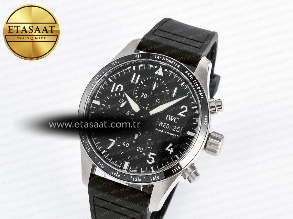 Pilot’s Watch IW388305 BLSF 1:1 Best Edition Performance Chronograph 41mm Mercedes-AMG F1 Team SS Black Dial On Black EasX-CHANGE System Rubber Strap A7750 to 69385 - Görsel 1