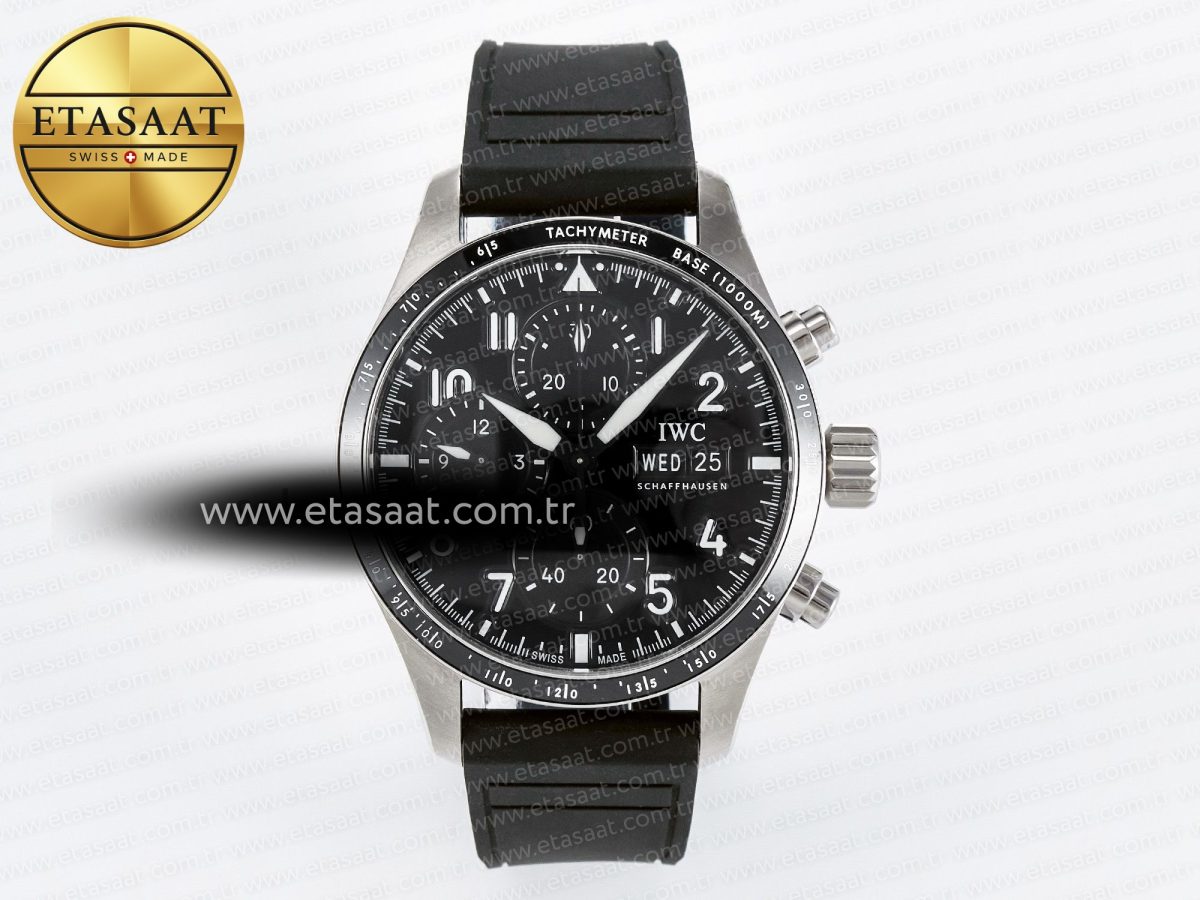Pilot’s Watch IW388305 BLSF 1:1 Best Edition Performance Chronograph 41mm Mercedes-AMG F1 Team SS Black Dial On Black EasX-CHANGE System Rubber Strap A7750 to 69385 - Görsel 3