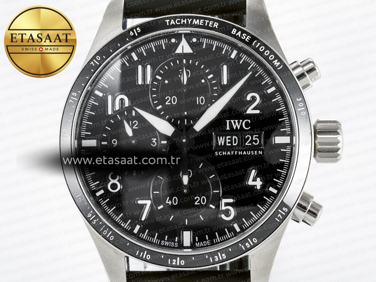 Pilot’s Watch IW388305 BLSF 1:1 Best Edition Performance Chronograph 41mm Mercedes-AMG F1 Team SS Black Dial On Black EasX-CHANGE System Rubber Strap A7750 to 69385 - Görsel 4