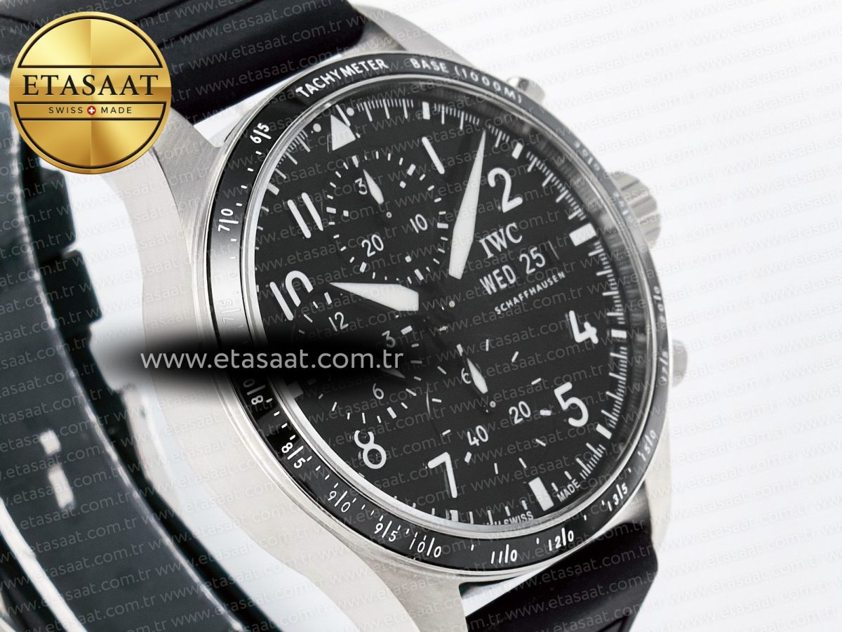 Pilot’s Watch IW388305 BLSF 1:1 Best Edition Performance Chronograph 41mm Mercedes-AMG F1 Team SS Black Dial On Black EasX-CHANGE System Rubber Strap A7750 to 69385 - Görsel 5