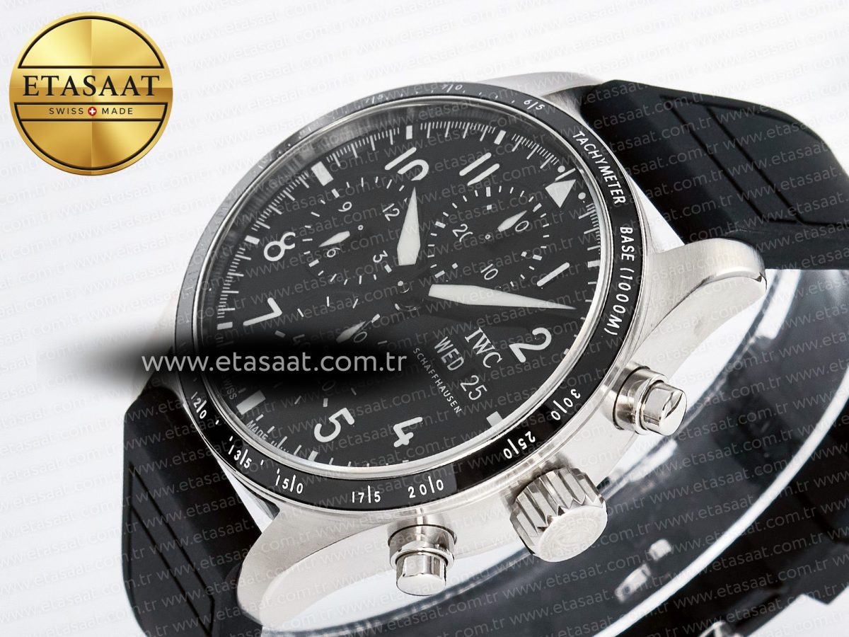 Pilot’s Watch IW388305 BLSF 1:1 Best Edition Performance Chronograph 41mm Mercedes-AMG F1 Team SS Black Dial On Black EasX-CHANGE System Rubber Strap A7750 to 69385 - Görsel 6