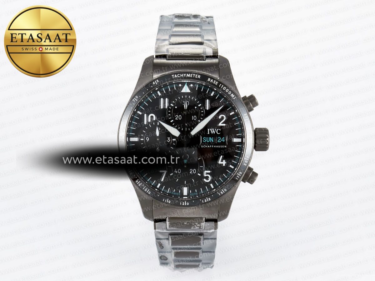 Pilot’s Watch IW388307 BLSF 1:1 Best Edition Performance Chronograph 41mm Mercedes-AMG F1 Team SS Black Dial On Black EasX-CHANGE System Ceramic Strap A7750 to 69385 - Görsel 3