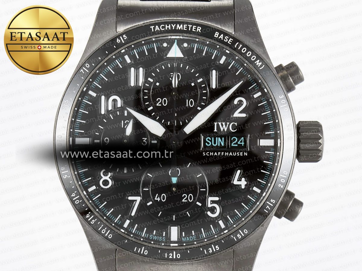 Pilot’s Watch IW388307 BLSF 1:1 Best Edition Performance Chronograph 41mm Mercedes-AMG F1 Team SS Black Dial On Black EasX-CHANGE System Ceramic Strap A7750 to 69385 - Görsel 4