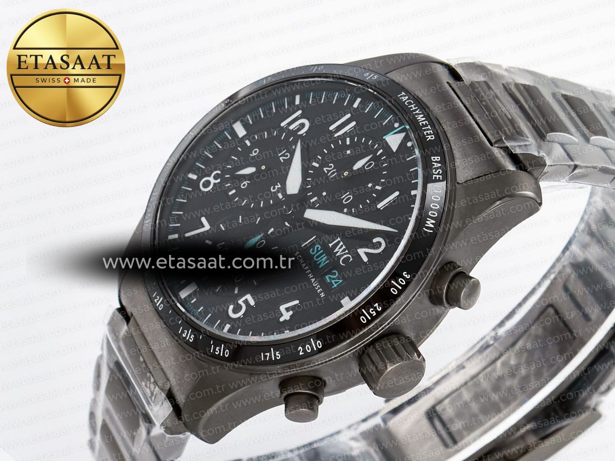Pilot’s Watch IW388307 BLSF 1:1 Best Edition Performance Chronograph 41mm Mercedes-AMG F1 Team SS Black Dial On Black EasX-CHANGE System Ceramic Strap A7750 to 69385 - Görsel 6