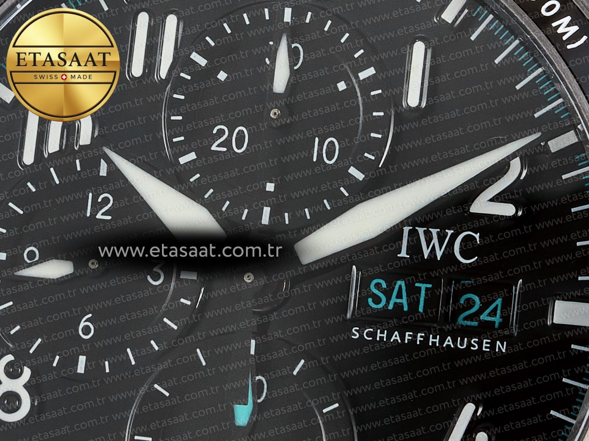 Pilot’s Watch IW388307 BLSF 1:1 Best Edition Performance Chronograph 41mm Mercedes-AMG F1 Team SS Black Dial On Black EasX-CHANGE System Rubber Strap A7750 to 69385 - Görsel 10
