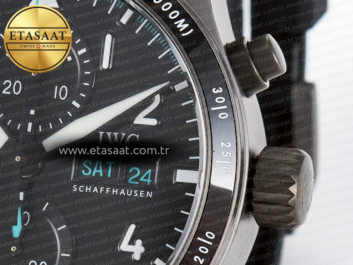 Pilot’s Watch IW388307 BLSF 1:1 Best Edition Performance Chronograph 41mm Mercedes-AMG F1 Team SS Black Dial On Black EasX-CHANGE System Rubber Strap A7750 to 69385 - Görsel 11