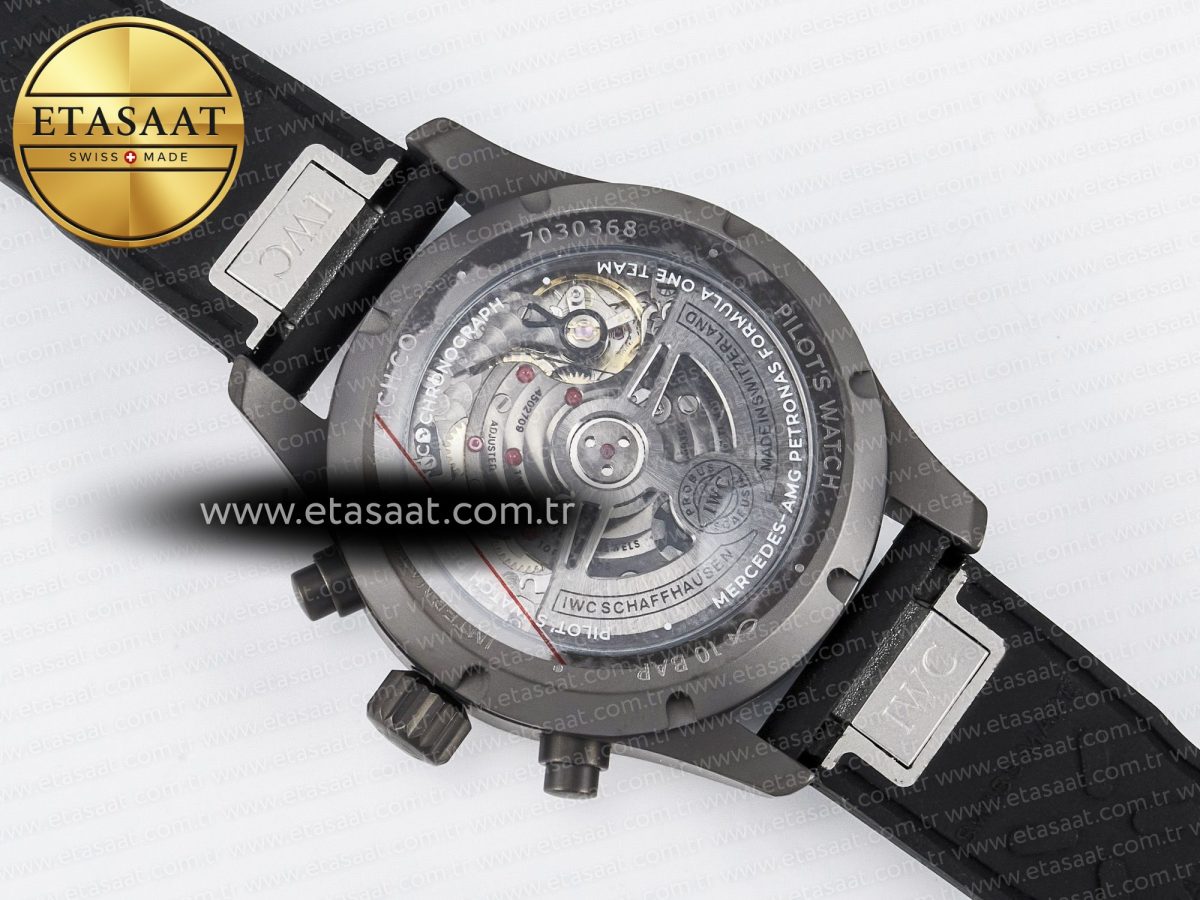 Pilot’s Watch IW388307 BLSF 1:1 Best Edition Performance Chronograph 41mm Mercedes-AMG F1 Team SS Black Dial On Black EasX-CHANGE System Rubber Strap A7750 to 69385 - Görsel 18