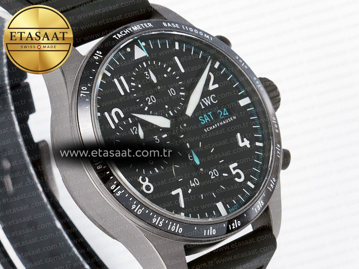 Pilot’s Watch IW388307 BLSF 1:1 Best Edition Performance Chronograph 41mm Mercedes-AMG F1 Team SS Black Dial On Black EasX-CHANGE System Rubber Strap A7750 to 69385 - Görsel 5