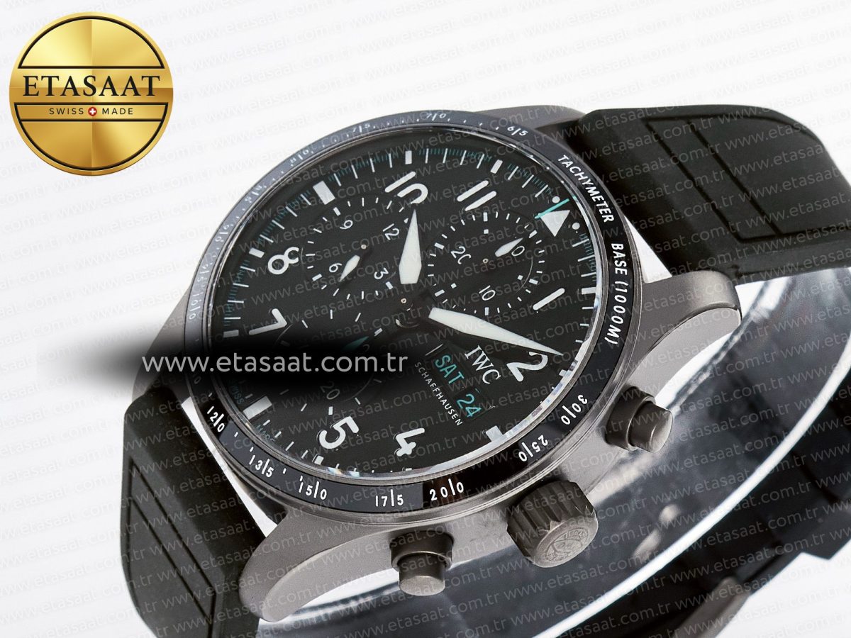 Pilot’s Watch IW388307 BLSF 1:1 Best Edition Performance Chronograph 41mm Mercedes-AMG F1 Team SS Black Dial On Black EasX-CHANGE System Rubber Strap A7750 to 69385 - Görsel 6