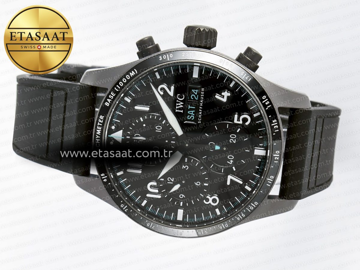 Pilot’s Watch IW388307 BLSF 1:1 Best Edition Performance Chronograph 41mm Mercedes-AMG F1 Team SS Black Dial On Black EasX-CHANGE System Rubber Strap A7750 to 69385 - Görsel 9