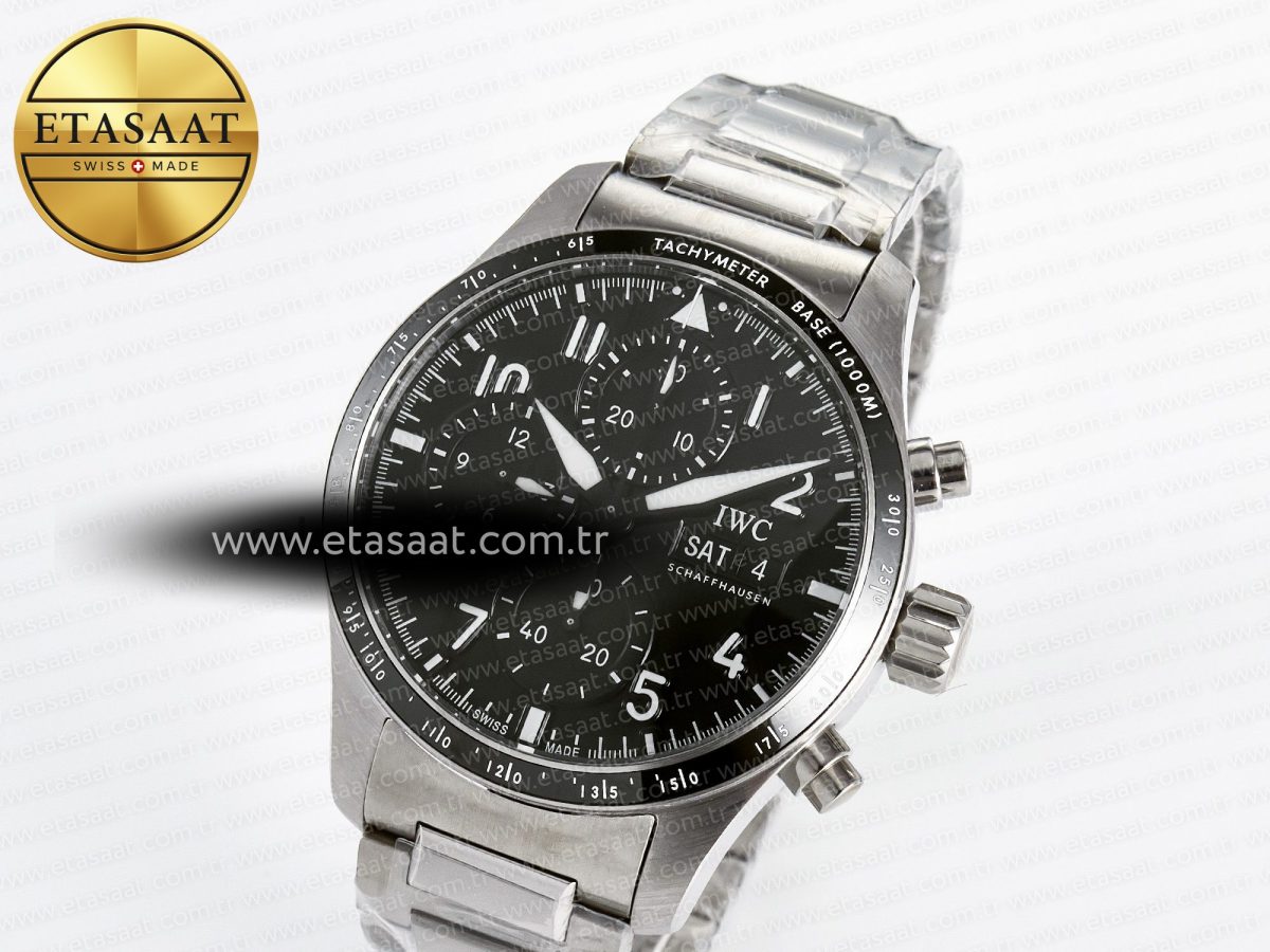 Pilot’s Watch IW388307 BLSF 1:1 Best Edition Performance Chronograph 41mm Mercedes-AMG F1 Team SS Black Dial On Stainless steel bracelet A7750 to 69385 - Görsel 1