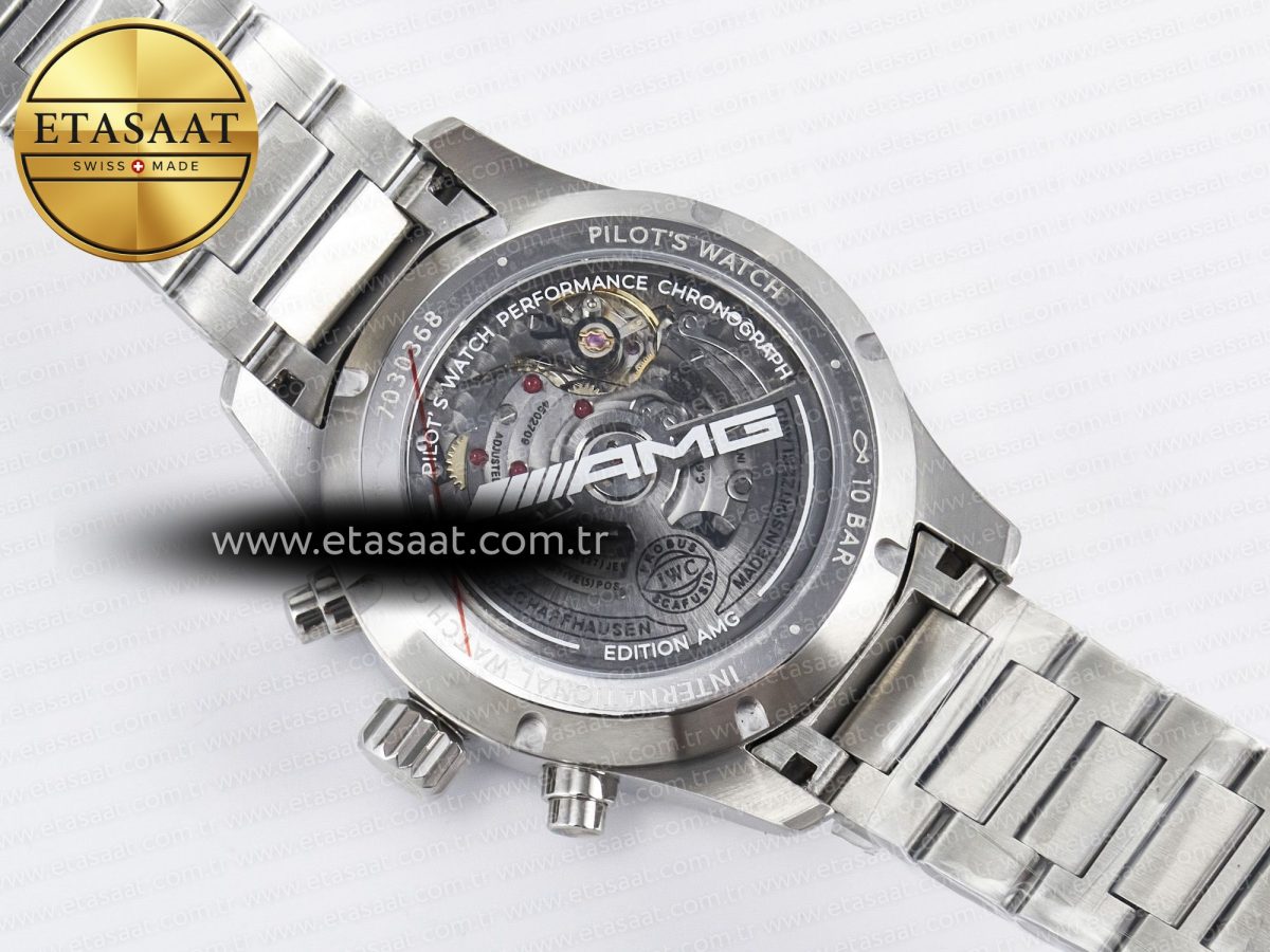 Pilot’s Watch IW388307 BLSF 1:1 Best Edition Performance Chronograph 41mm Mercedes-AMG F1 Team SS Black Dial On Stainless steel bracelet A7750 to 69385 - Görsel 18