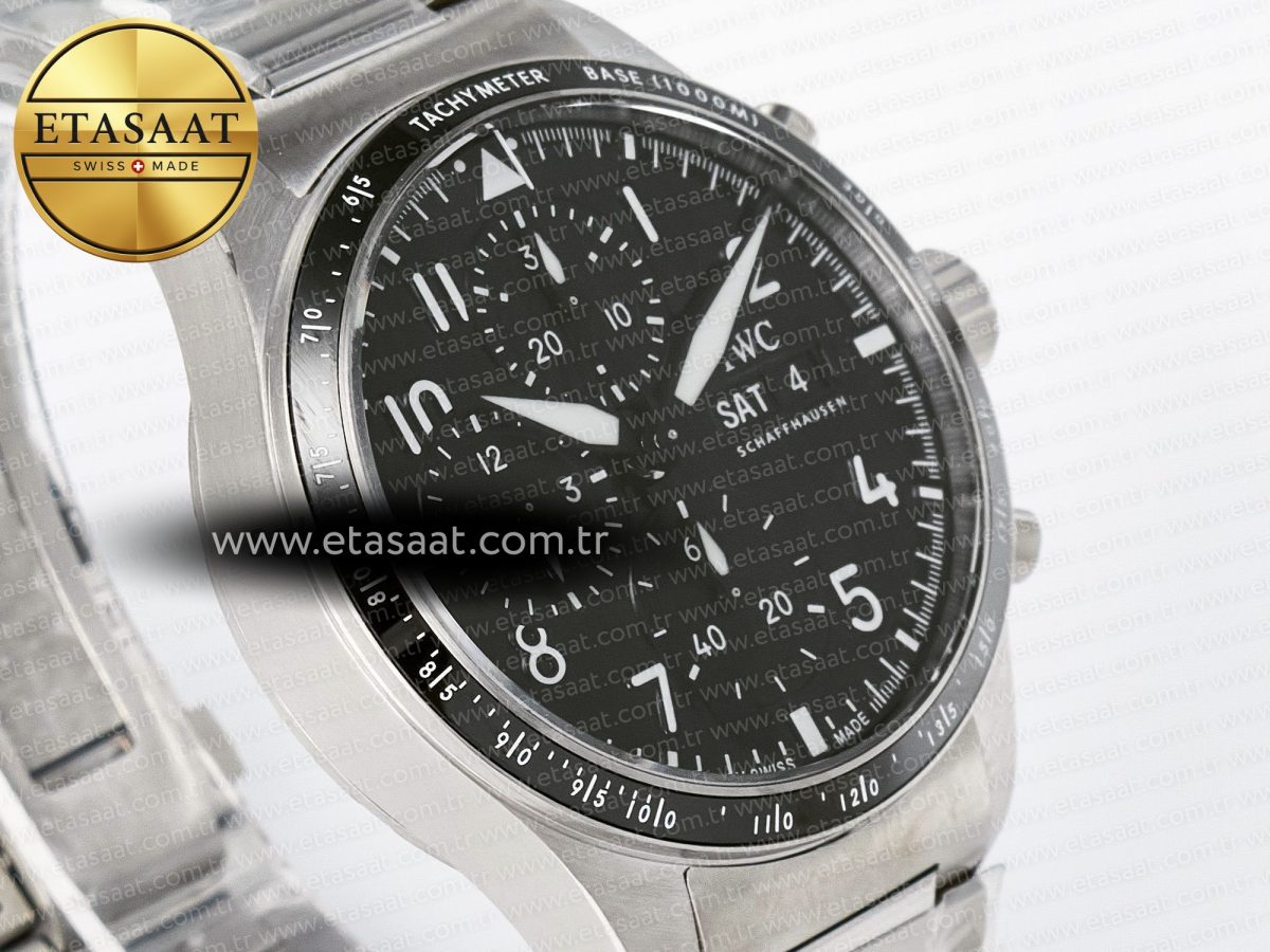 Pilot’s Watch IW388307 BLSF 1:1 Best Edition Performance Chronograph 41mm Mercedes-AMG F1 Team SS Black Dial On Stainless steel bracelet A7750 to 69385 - Görsel 5